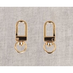 Mediac Telefoonkabelhaak van metaal goudkleur 4 stuks 32 x 12 mm
