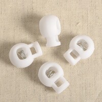 Koordstopper wit 18 x 23 mm 4 stuks