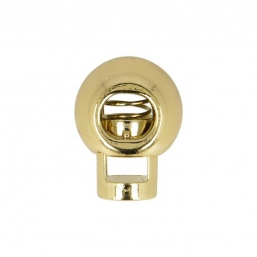 Mediac Metalen koordstopper rond goud 22 x 16 mm 2 stuks