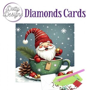 Dotty Designs   Diamond Painting Kerstkaart Santa Claus