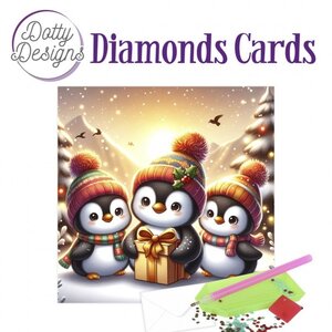 Dotty Designs   Diamond Painting Kerstkaart Penguin 1