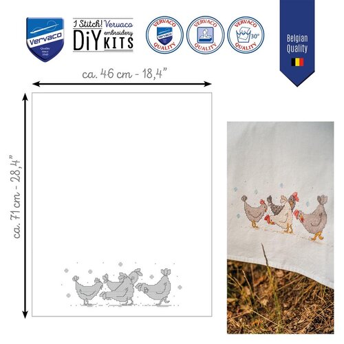Vervaco Vervaco borduurpakket handdoek kippen PN-0223101