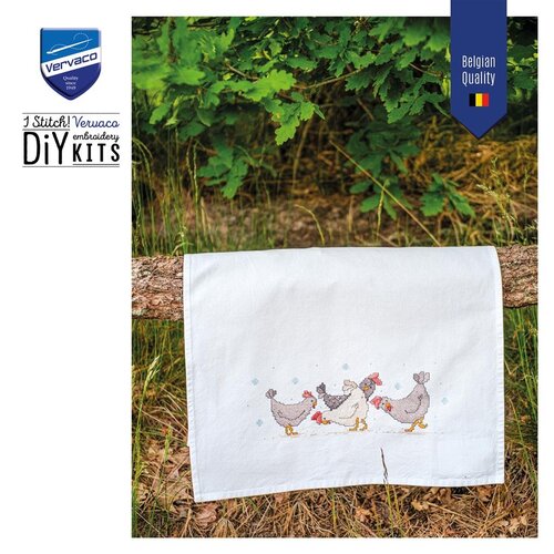 Vervaco Vervaco borduurpakket handdoek kippen PN-0223101