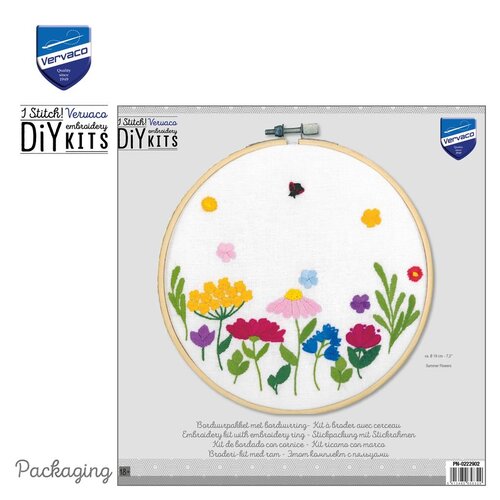 Vervaco Vervaco borduurpakket Summer Flowers met ring