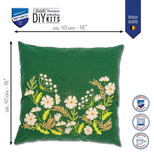 Vervaco Vervaco borduur kussen witte bloemen PN-0222590