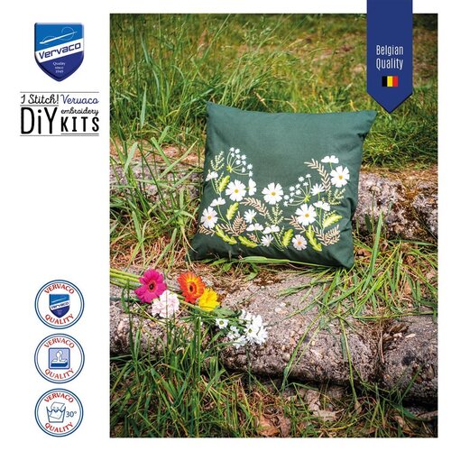 Vervaco Vervaco borduur kussen witte bloemen PN-0222590