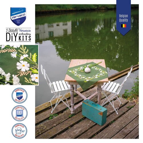 Vervaco Vervaco tafelkleed borduurpakket witte bloemen PN-0222578