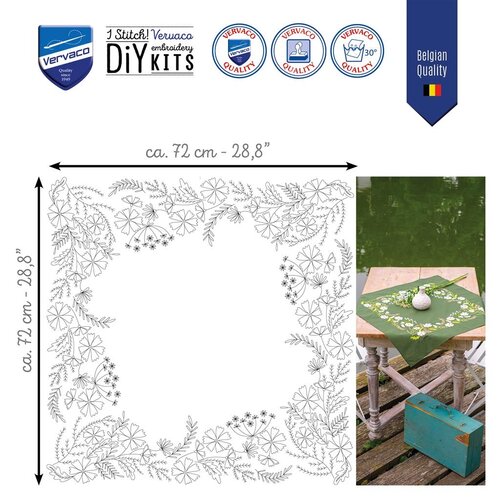 Vervaco Vervaco tafelkleed borduurpakket witte bloemen PN-0222578