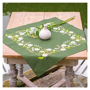 Vervaco Vervaco tafelkleed borduurpakket witte bloemen PN-0222578