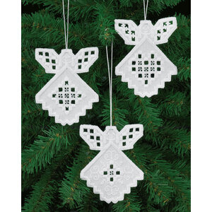 Permin Hardanger Borduurpakket Engeltjes set 3 stuks