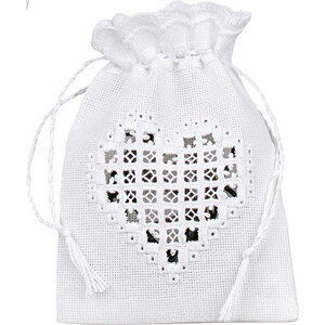 Permin Hardanger Borduurpakket Geurzakje Heart 31-7728