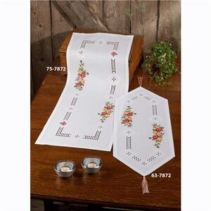 Permin Hardanger Borduurpakket Loper Rozen 75-7872