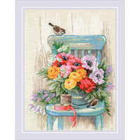 Riolis borduurpakket Garden Flowers 30 x 40 cm