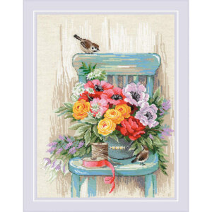 Riolis Riolis borduurpakket Garden Flowers 30 x 40 cm
