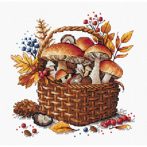 AVA Stitch AVA Stitch Borduurpakket Basket of Autumn Mushrooms