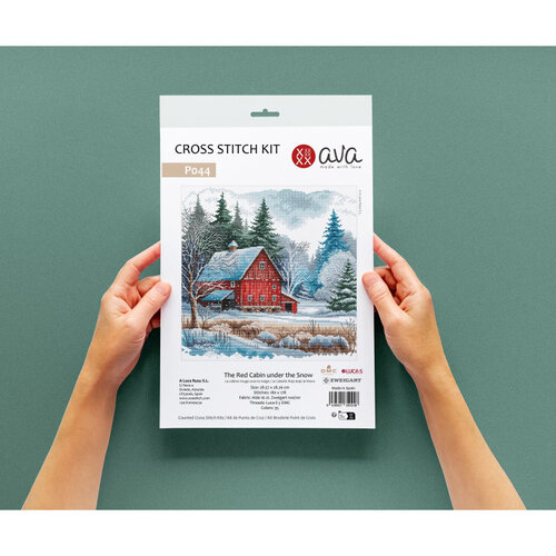 AVA Stitch Ava Stitch Borduurpakket The Red Cabin under the Snow
