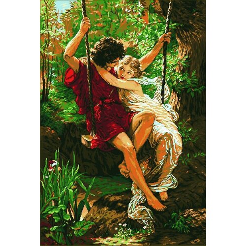 Needleart Needleart Voorbedrukt Borduurpakket Lovers on a Swing Needleart Needleart Voorbedrukt Borduurpakket Lovers on a Swing
