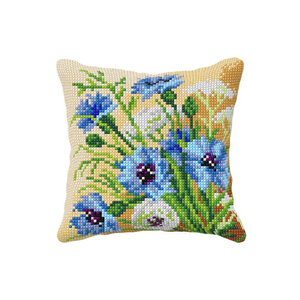 Orchidea Orchidea Borduurkussen Cornflowers 40 x 40 cm