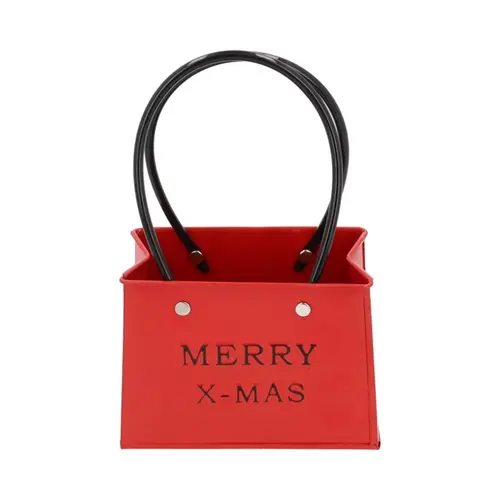 Bloempot tasmodel Merry X-Mas H12cm rood Bloempot tasmodel Merry X-Mas H12cm rood