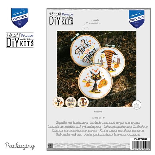 Vervaco Vervaco Miniatuur Halloween set van 3 Vervaco Vervaco Miniatuur Halloween set van 3