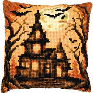 Vervaco Vervaco borduurpakket kussen Halloween huis