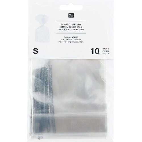 Rico Design Koekjeszakjes transparant 10 stuks 112 x 192mm Rico Design Koekjeszakjes transparant 10 stuks 112 x 192mm