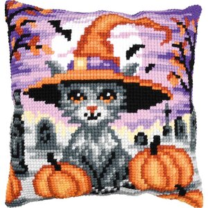 Vervaco Vervaco borduurpakket kussen Halloween kitten