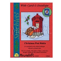 Mouseloft Borduurpakket Christmas Post Robin