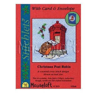 Mouseloft Mouseloft Borduurpakket Christmas Post Robin