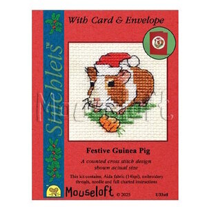 Mouseloft Mouseloft Borduurpakket Festive Guinea Pig