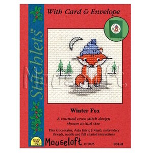 Mouseloft Mouseloft Borduurpakket Kaart Winter Fox Mouseloft Mouseloft Borduurpakket Kaart Winter Fox