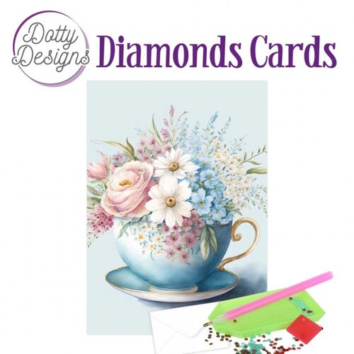 Dotty Designs Diamond Painting Kaart Cup of Blooms 2 Dotty Designs Diamond Painting Kaart Cup of Blooms 2