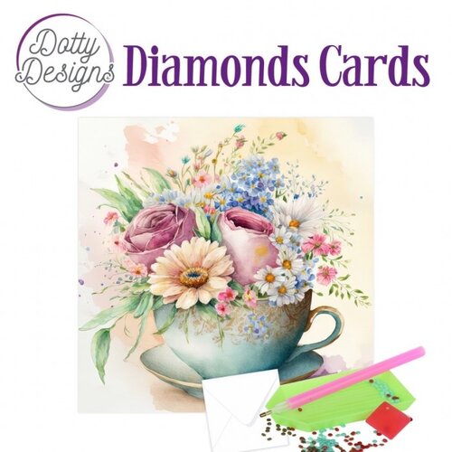 Dotty Designs Diamond Painting Kaart Cup of Blooms 1 Dotty Designs Diamond Painting Kaart Cup of Blooms 1