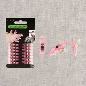 Mediac Stof en quilting clips 14 stuks 7 x 27 mm roze
