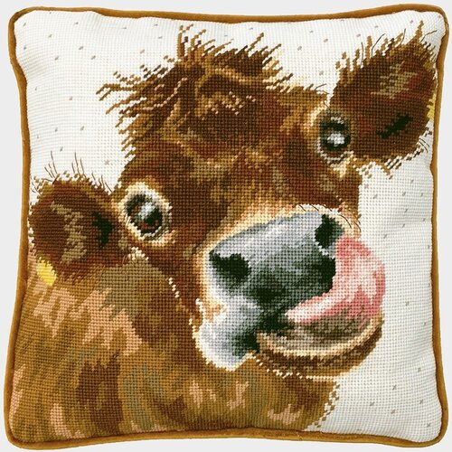 Bothy Threads Bothy Threads Petit Point Borduurkussen Moo Tapestry Bothy Threads Bothy Threads Petit Point Borduurkussen Moo Tapestry