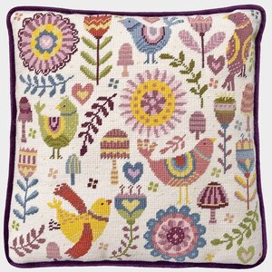 Bothy Threads Bothy Threads Petit Point Borduurkussen Feathered Friends