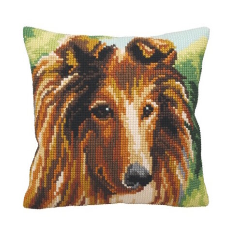 Collection D Art Borduurkussen Lassie 40 x 40 cm Collection D Art Borduurkussen Lassie 40 x 40 cm