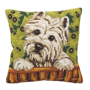 Collection D Art Borduurkussen Westy 40 x 40 cm