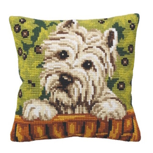 Collection D Art Borduurkussen Westy 40 x 40 cm Collection D Art Borduurkussen Westy 40 x 40 cm