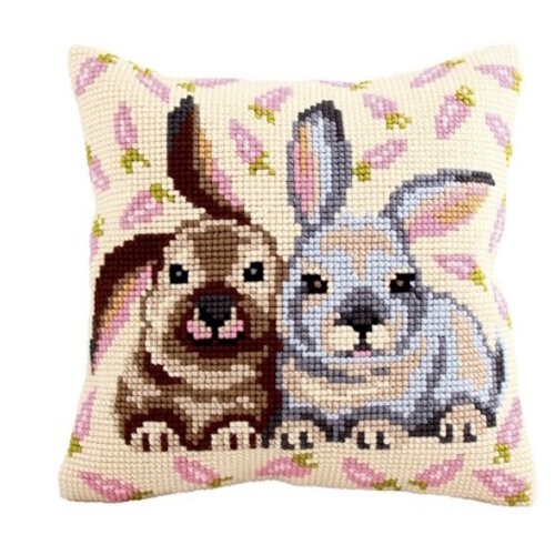 Collection D Art Borduurkussen Flopsy & Mopsy 40 x 40 cm Collection D Art Borduurkussen Flopsy & Mopsy 40 x 40 cm