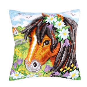 Collection D Art Borduurkussen Daisy Chain 40 x 40 cm