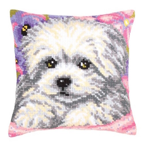 Collection D Art Borduurkussen Little Doggy 40 x 40 cm Collection D Art Borduurkussen Little Doggy 40 x 40 cm