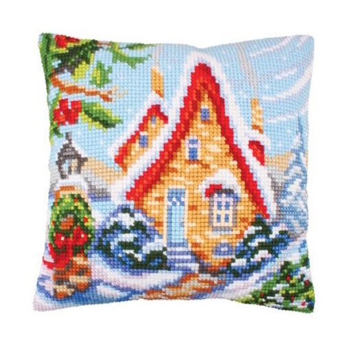 Collection D Art Borduurkussen Fairy Cottage 40 x 40 cm Collection D Art Borduurkussen Fairy Cottage 40 x 40 cm