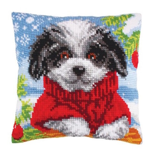Collection D Art Borduurkussen Woolly Winter 40 x 40 cm Collection D Art Borduurkussen Woolly Winter 40 x 40 cm