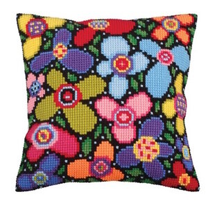 Collection D Art Borduurkussen Flower Glade 40 x 40 cm
