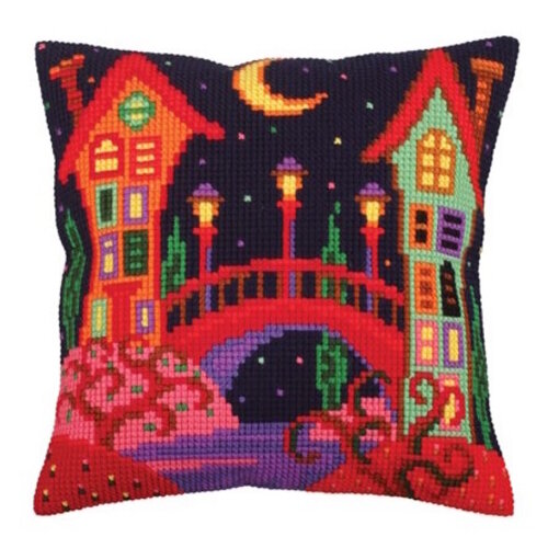 Collection D Art Borduurkussen Bridge to Fairy Tale 40 x 40 cm Collection D Art Borduurkussen Bridge to Fairy Tale 40 x 40 cm