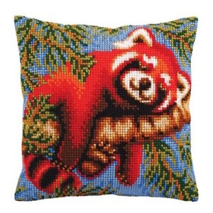 Collection D Art Borduurkussen Red Panda 40 x 40 cm