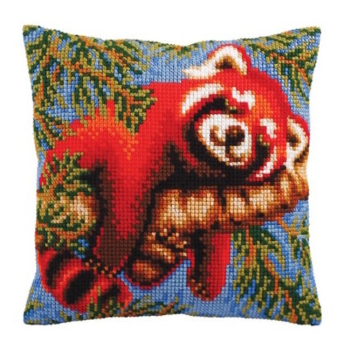 Collection D Art Borduurkussen Red Panda 40 x 40 cm Collection D Art Borduurkussen Red Panda 40 x 40 cm
