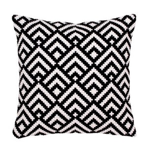 Collection D Art Borduurkussen Black and white 40 x 40 cm