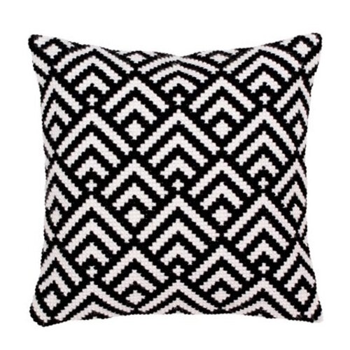 Collection D Art Borduurkussen Black and white 40 x 40 cm Collection D Art Borduurkussen Black and white 40 x 40 cm